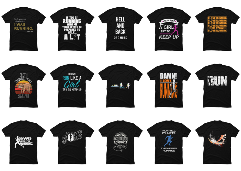 15 Running shirt Designs Bundle For Commercial Use Part 2, Running T-shirt, Running png file, Running digital file, Running gift, Running download, Running design DBH