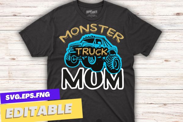 Monster Truck mom Shirt Retro Vintage Monster Truck Shirt T-Shirt design vector, monster truck mom,