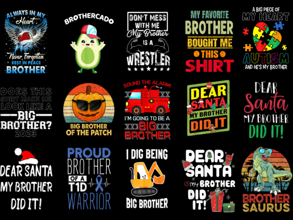 15 brother shirt designs bundle for commercial use part 3, brother t-shirt, brother png file, brother digital file, brother gift, brother download, brother design