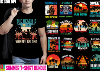 Summer T-shirt Designs Bundle ,20 PNG T-shirt Bundle,on sell Designs,Designs bundle, summer designs for dark material, summer, tropic, funny summer design svg eps, png files for cutting machines and print