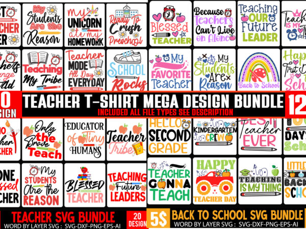 Teacher t-shirt design mega bundle, best selling 160 t-shirt design,back to school mega bundle, teacher t-shirt design bundle,teacher svg bundle,back to school svg bundle, back to school t-shirt design bundle