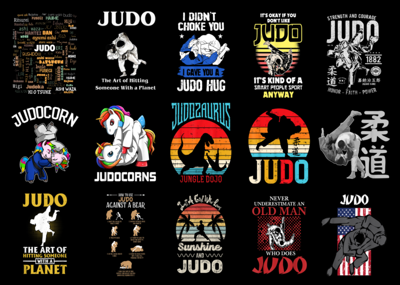 15 Judo Shirt Designs Bundle For Commercial Use Part 3, Judo T-shirt, Judo png file, Judo digital file, Judo gift, Judo download, Judo design