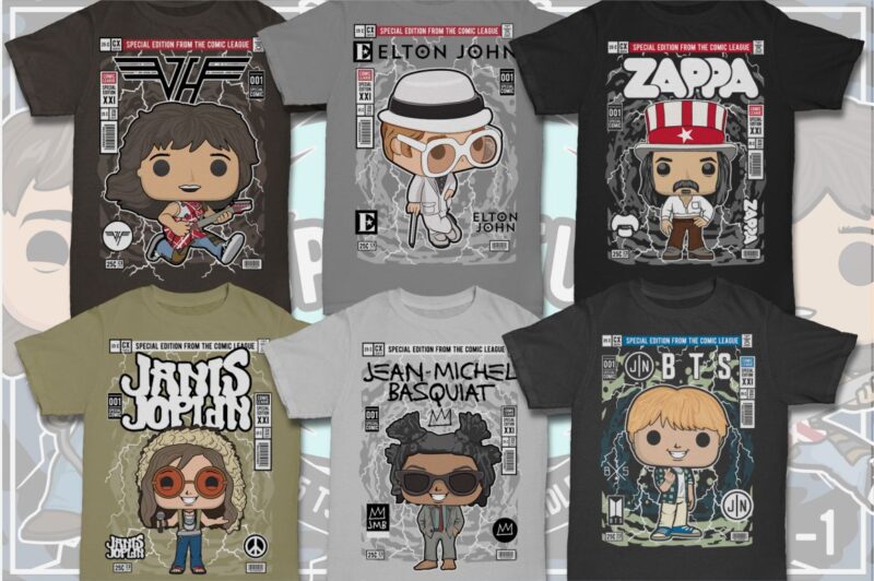 t-shirt vector 100 pop culture tshirt designs bundle #11