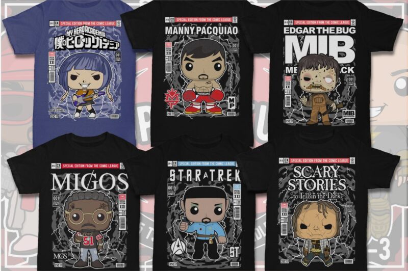 t-shirt vector 100 pop culture tshirt designs bundle #11