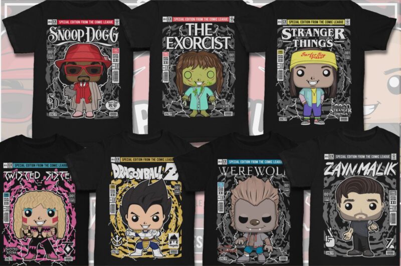 t-shirt vector 100 pop culture tshirt designs bundle #11