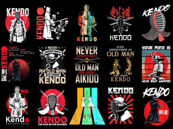 15 kendo shirt designs bundle for commercial use part 3, kendo t-shirt, kendo png file, kendo digital file, kendo gift, kendo download, kendo design