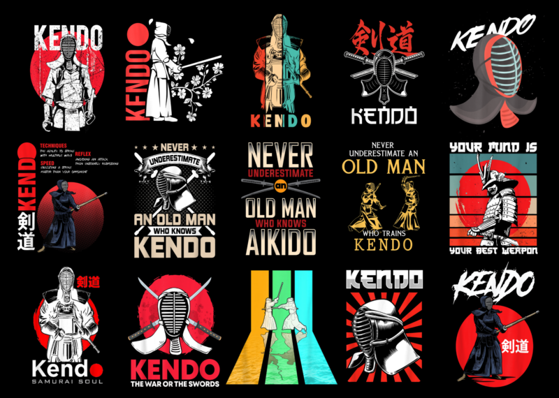 15 Kendo Shirt Designs Bundle For Commercial Use Part 3, Kendo T-shirt, Kendo png file, Kendo digital file, Kendo gift, Kendo download, Kendo design