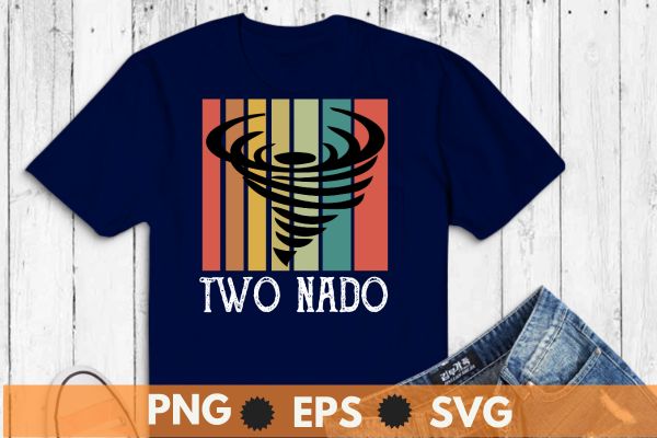 Kids vintage retro twonado 2 year old 2nd birthday boys girls t-shirt birthday, year, 2nd, nado, party, kids, vintage, retro, tornado, boys, girls, t-shirt,