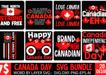 Canada Day Vector T-Shirt Design Bundle, Canada T-Shirt Design Bundle, Canada Independence Day T-Shirt Design, Canada Independence Day SVG Cut File, Canada svg, Canada Flag svg Bundle, Canadian svg Instant