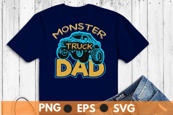 Monster Truck Dad Shirt Retro Vintage Monster Truck Shirt T-Shirt design vector, monster truck dad