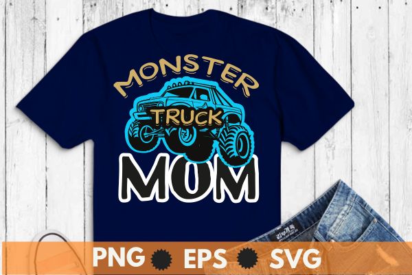 Monster Truck mom Shirt Retro Vintage Monster Truck Shirt T-Shirt design vector, monster truck mom,