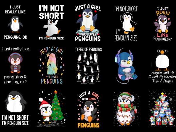 15 penguin shirt designs bundle for commercial use part 3, penguin t-shirt, penguin png file, penguin digital file, penguin gift, penguin download, penguin design