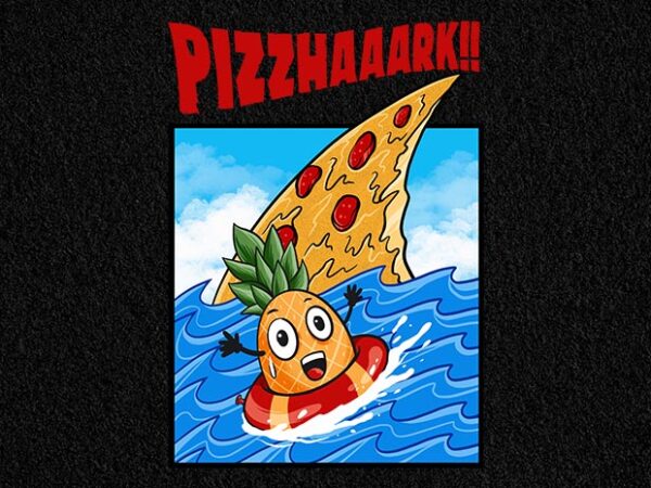 Pizzashark t shirt illustration