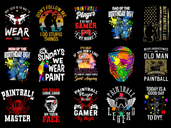 15 paintball shirt designs bundle for commercial use part 3, paintball t-shirt, paintball png file, paintball digital file, paintball gift, paintball download, paintball design