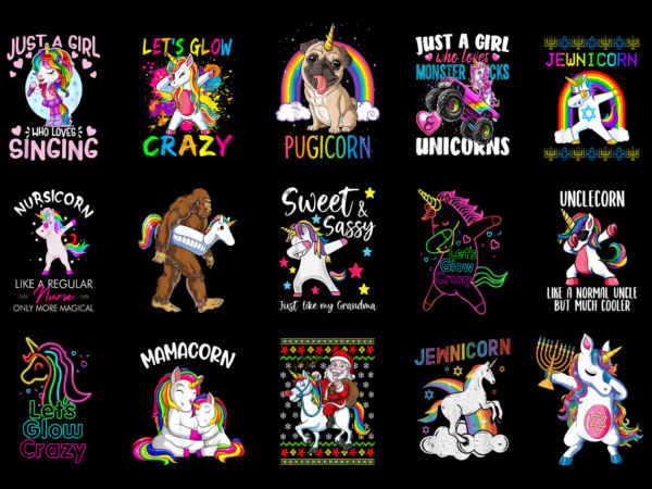 15 unicorn shirt designs bundle for commercial use part 3, unicorn t-shirt, unicorn png file, unicorn digital file, unicorn gift, unicorn download, unicorn design