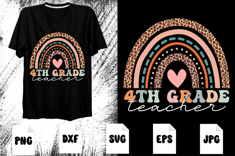 4th Grade Teacher groovy hello kindergarten vibes retro teacher back to school SVG, hello kindergarten SVG, back to school SVG t-shirt design template