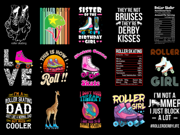 15 roller skating shirt designs bundle for commercial use part 3, roller skating t-shirt, roller skating png file, roller skating digital file, roller skating gift, roller skating download, roller skating design