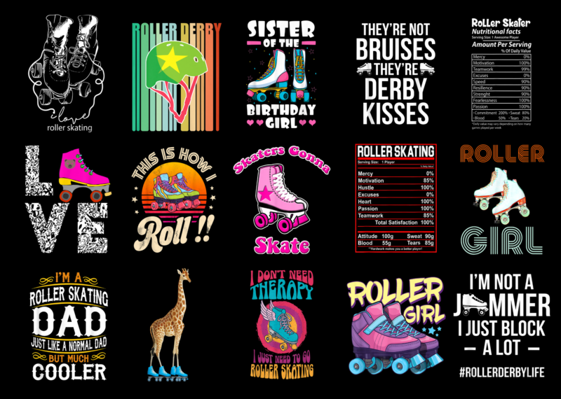 15 Roller Skating Shirt Designs Bundle For Commercial Use Part 3, Roller Skating T-shirt, Roller Skating png file, Roller Skating digital file, Roller Skating gift, Roller Skating download, Roller Skating design