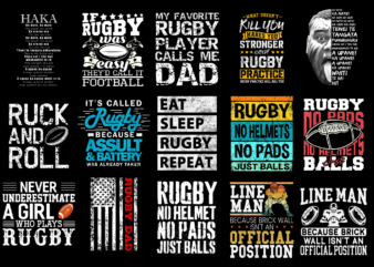 15 Rugby Shirt Designs Bundle For Commercial Use Part 2, Rugby T-shirt, Rugby png file, Rugby digital file, Rugby gift, Rugby download, Rugby design