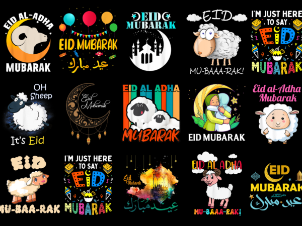 15 eid al-adha shirt designs bundle for commercial use part 1, eid al-adha t-shirt, eid al-adha png file, eid al-adha digital file, eid al-adha gift, eid al-adha download, eid al-adha design