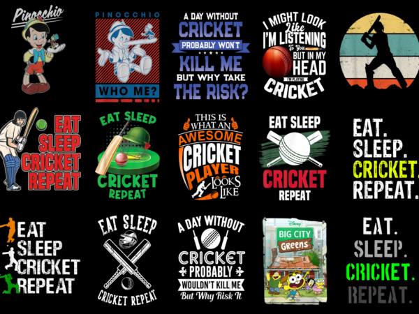 15 cricket shirt designs bundle for commercial use part 3, cricket t-shirt, cricket png file, cricket digital file, cricket gift, cricket download, cricket design