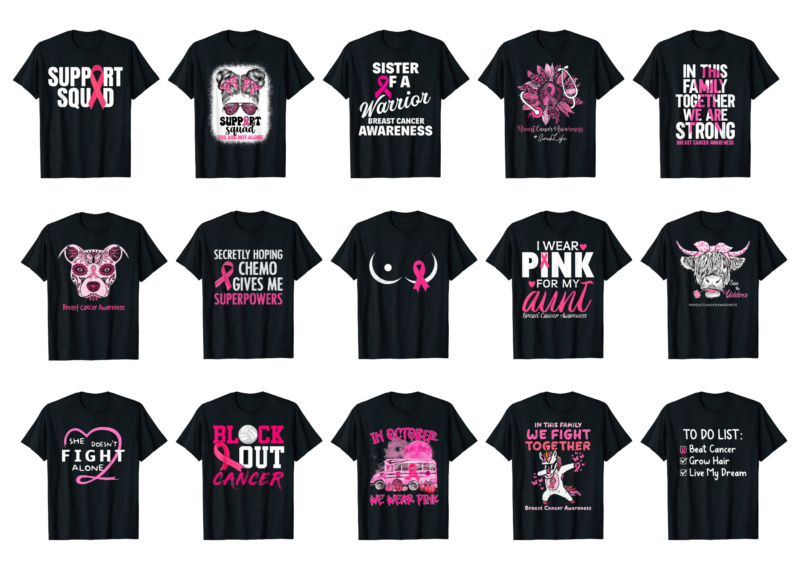 15 Breast Cancer Awareness Shirt Designs Bundle For Commercial Use Part 4, Breast Cancer Awareness T-shirt, Breast Cancer Awareness png file, Breast Cancer Awareness digital file, Breast Cancer Awareness gift,