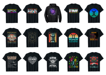 15 Gemini Shirt Designs Bundle For Commercial Use Part 4, Gemini T-shirt, Gemini png file, Gemini digital file, Gemini gift, Gemini download, Gemini design