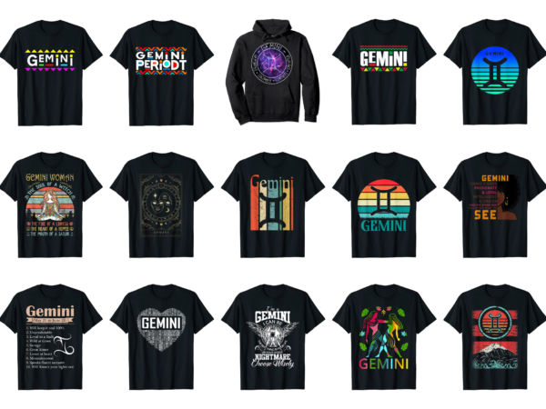 15 gemini shirt designs bundle for commercial use part 4, gemini t-shirt, gemini png file, gemini digital file, gemini gift, gemini download, gemini design