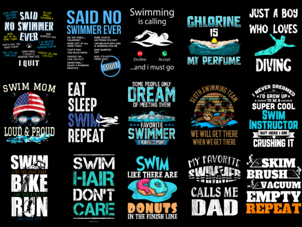 15 swimming shirt designs bundle for commercial use part 3, swimming t-shirt, swimming png file, swimming digital file, swimming gift, swimming download, swimming design