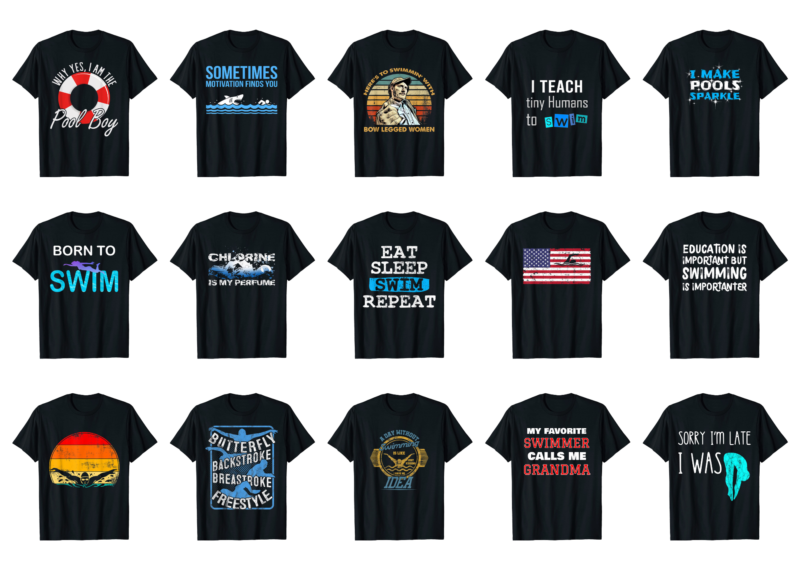 15 Swimming Shirt Designs Bundle For Commercial Use Part 4, Swimming T-shirt, Swimming png file, Swimming digital file, Swimming gift, Swimming download, Swimming design