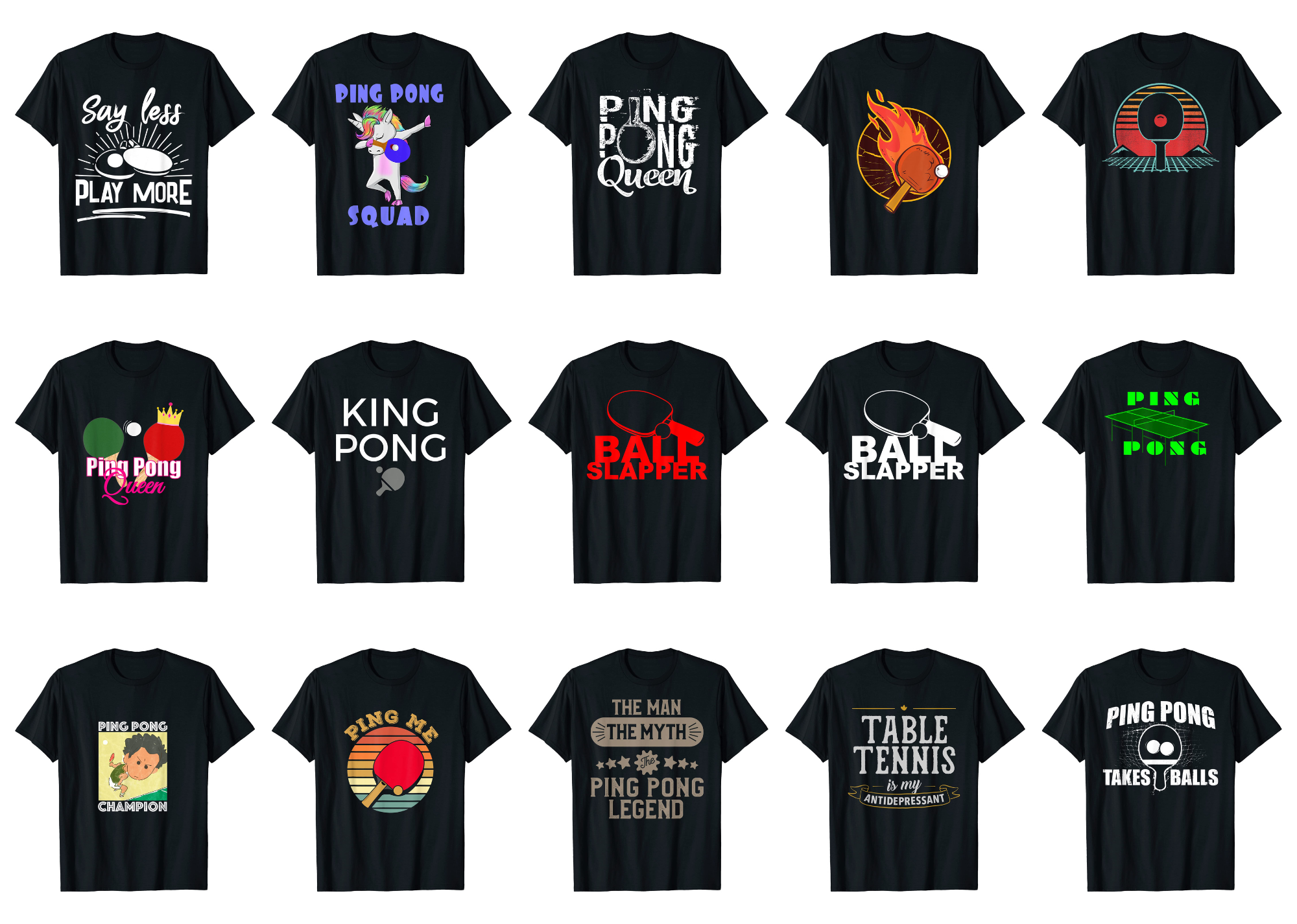 15 Table Tennis Shirt Designs Bundle For Commercial Use Part 4, Table