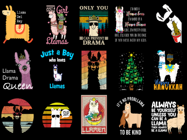 15 llama shirt designs bundle for commercial use part 4, llama t-shirt, llama png file, llama digital file, llama gift, llama download, llama design
