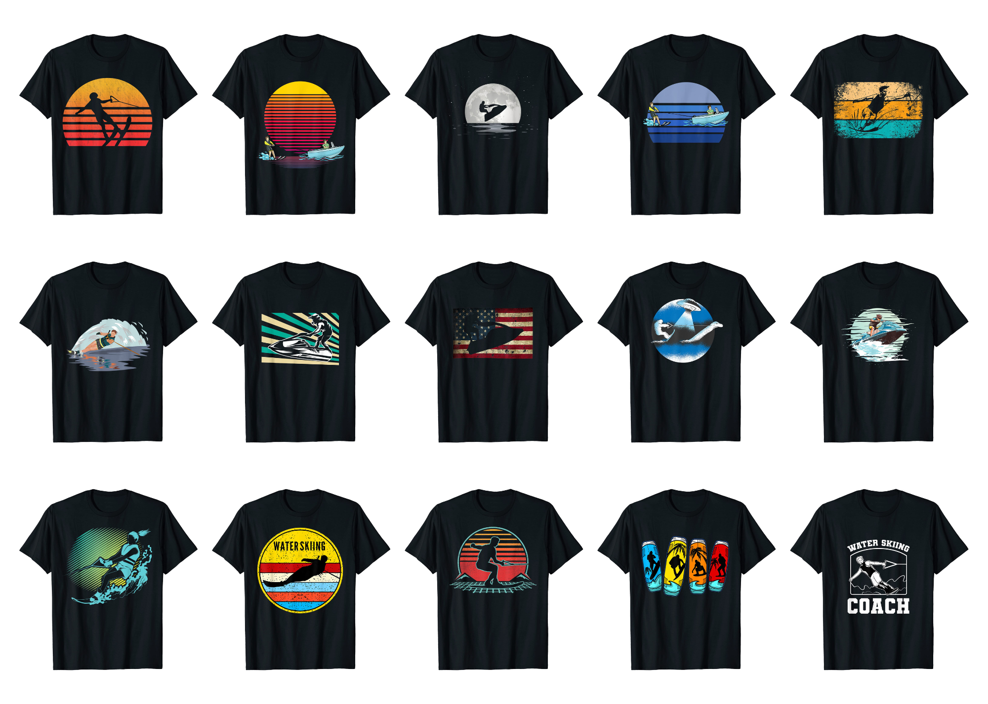 15 Water Skiing Shirt Designs Bundle For Commercial Use Part 4, Water ...