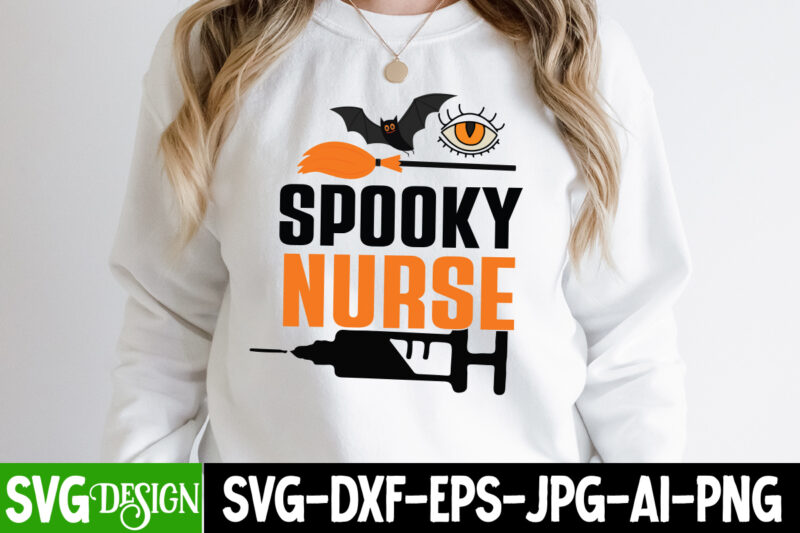 Spooky Nurse T-Shirt Design, Spooky Nurse SVG Cut File, Halloween svg Png Bundle, Retro Halloween design, retro halloween svg, ,Bundle Happy Halloween Png, Ultimate Halloween Svg Bundle, Halloween potion Labels,