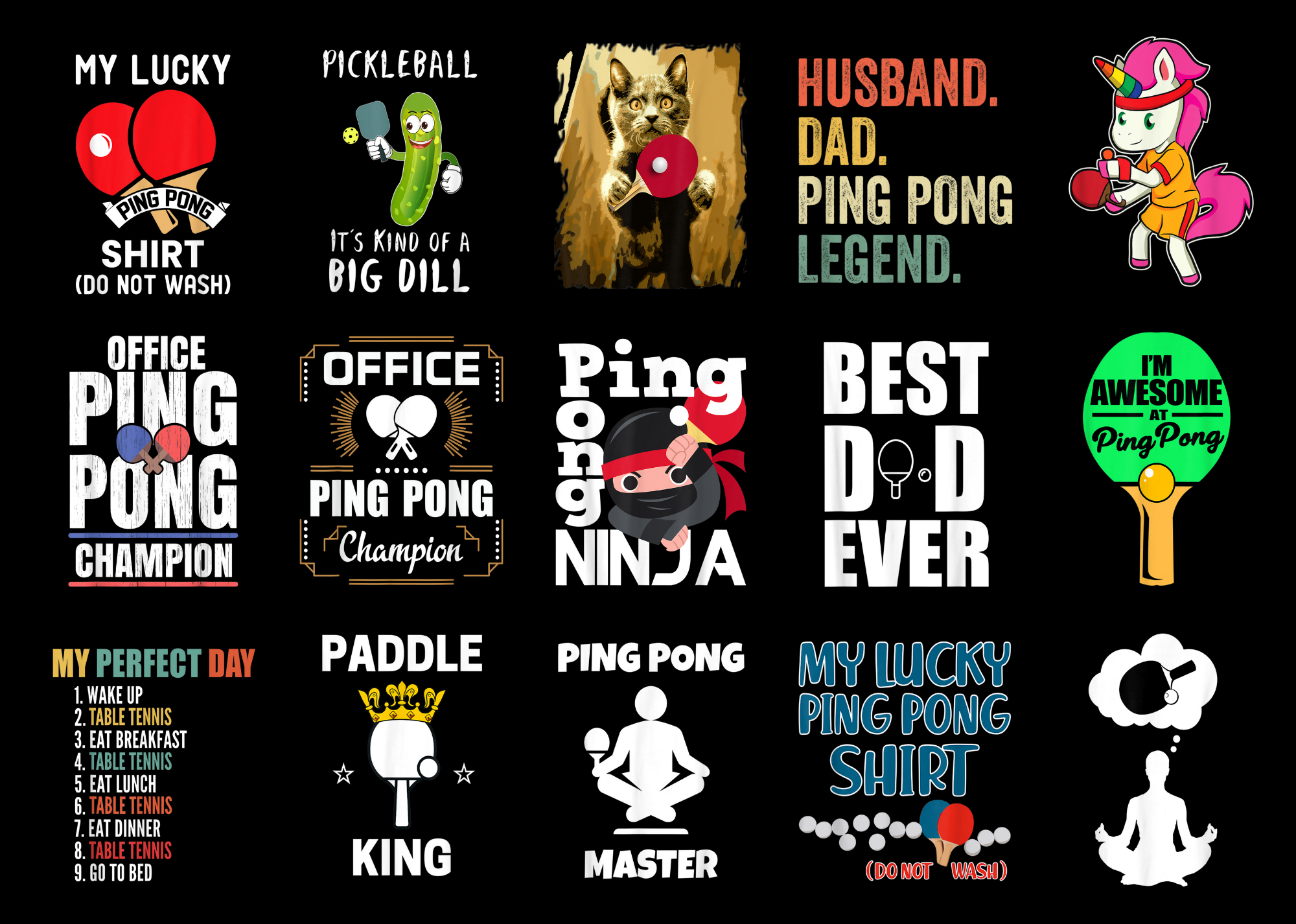 15 Table Tennis Shirt Designs Bundle For Commercial Use Part 2, Table