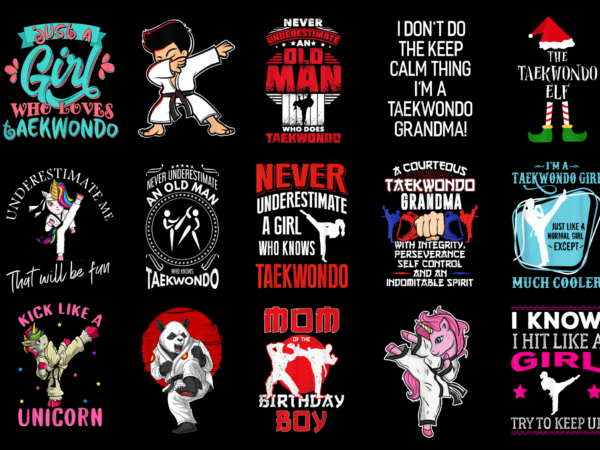 15 taekwondo shirt designs bundle for commercial use part 2, taekwondo t-shirt, taekwondo png file, taekwondo digital file, taekwondo gift, taekwondo download, taekwondo design