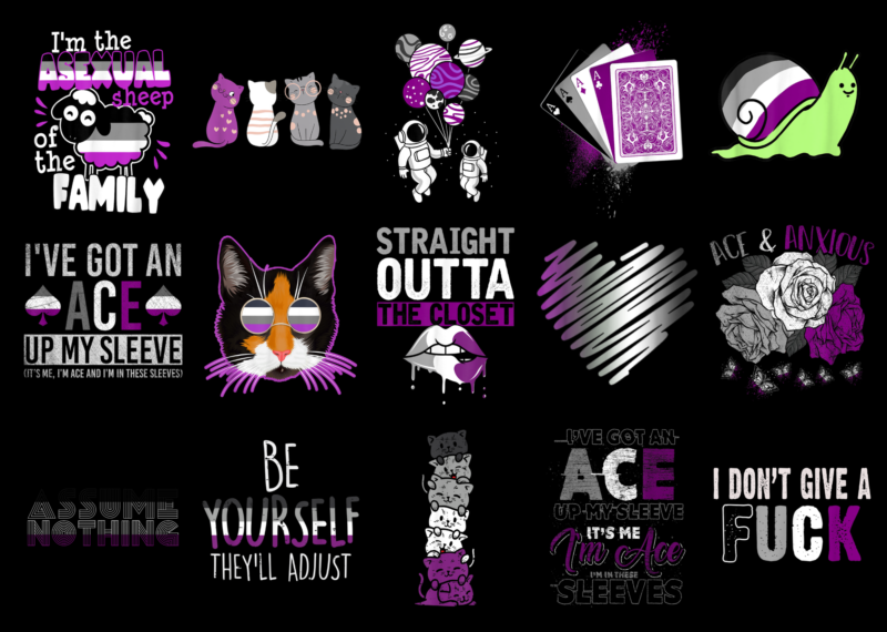15 Asexual Shirt Designs Bundle For Commercial Use Part 3, Asexual T-shirt, Asexual png file, Asexual digital file, Asexual gift, Asexual download, Asexual design