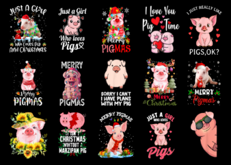 15 Pig Shirt Designs Bundle For Commercial Use Part 4, Pig T-shirt, Pig png file, Pig digital file, Pig gift, Pig download, Pig design