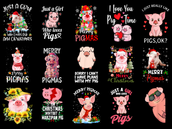 15 pig shirt designs bundle for commercial use part 4, pig t-shirt, pig png file, pig digital file, pig gift, pig download, pig design