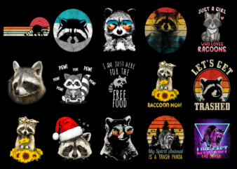 15 Raccoon Shirt Designs Bundle For Commercial Use Part 4, Raccoon T-shirt, Raccoon png file, Raccoon digital file, Raccoon gift, Raccoon download, Raccoon design