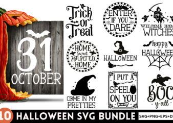 Halloween Sign Svg Bundle ,Halloween Tshirt Bundle