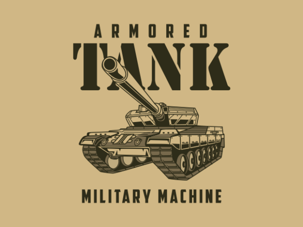 Armored tank t shirt vector