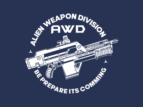 Alien weapon division t shirt vector
