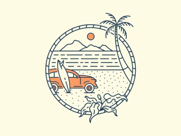 Summer vacation on the beach 2 t shirt template vector