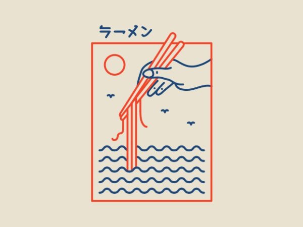 Ramen ocean t shirt design online