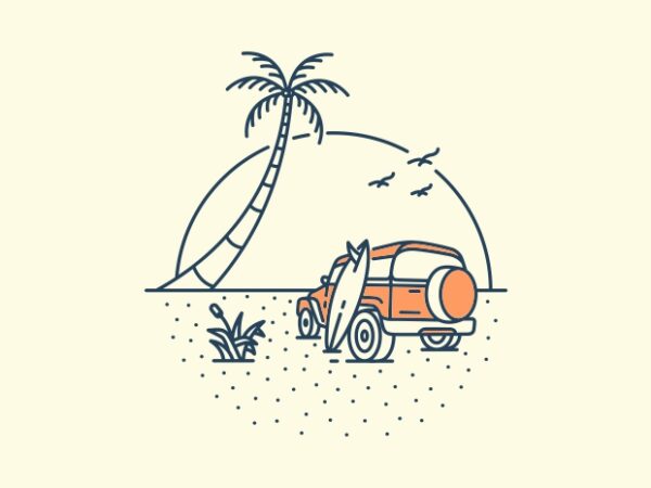 Summer vacation on the beach 1 t shirt template vector
