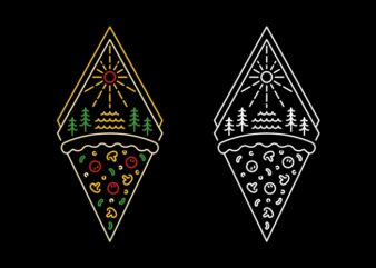 Nature and Pizza T shirt vector artwork