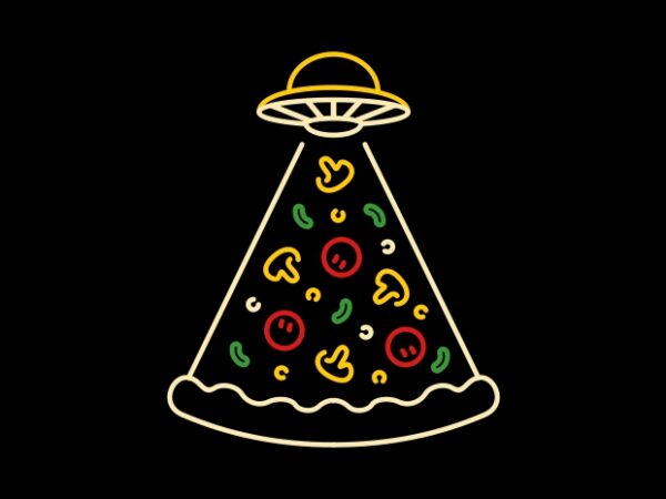 Ufo pizza invasion t shirt vector graphic