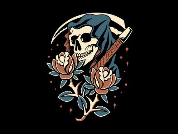 Flower reaper t shirt graphic design