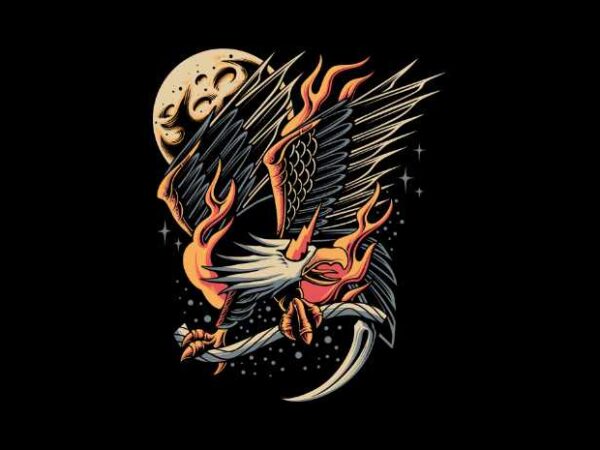 Flying reaper t shirt graphic design